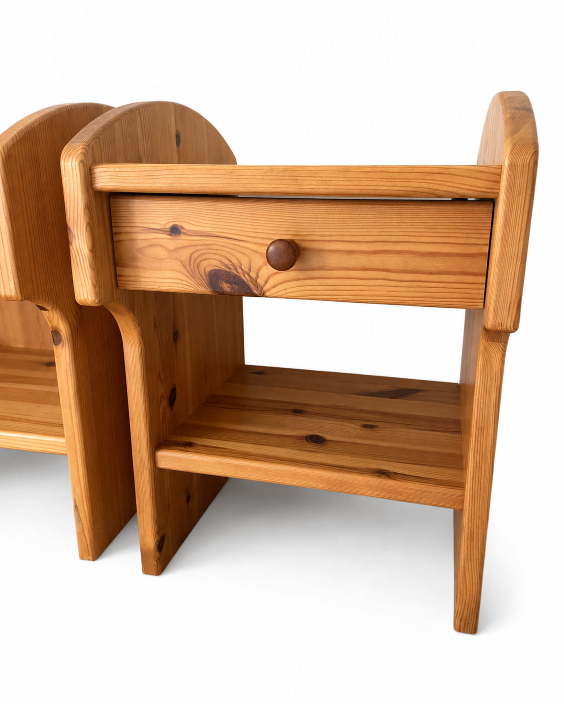 Pair of Vintage Swedish Pine Nightstands, c. 1970s