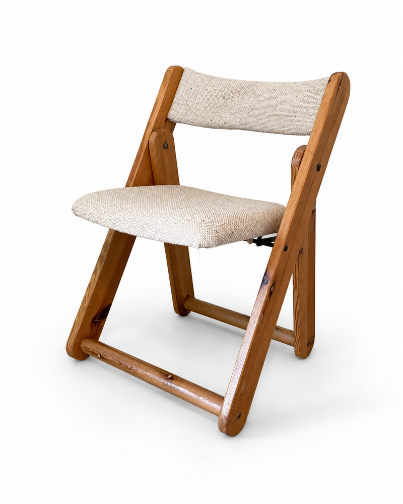 Vintage IKEA Kon-Tiki Pine Folding Chair by Gillis Lundgren, c. 1970s