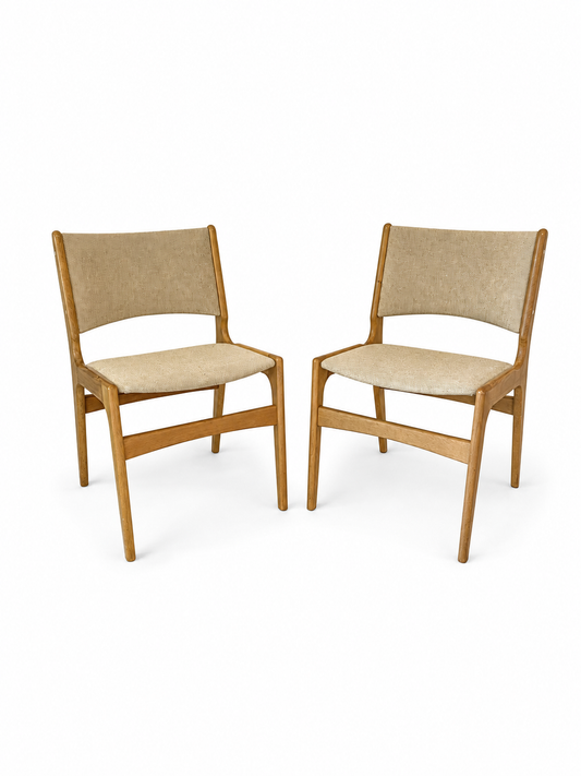 Pair of Vintage Danish Oak Dining Chairs in the Style of Erik Buch
