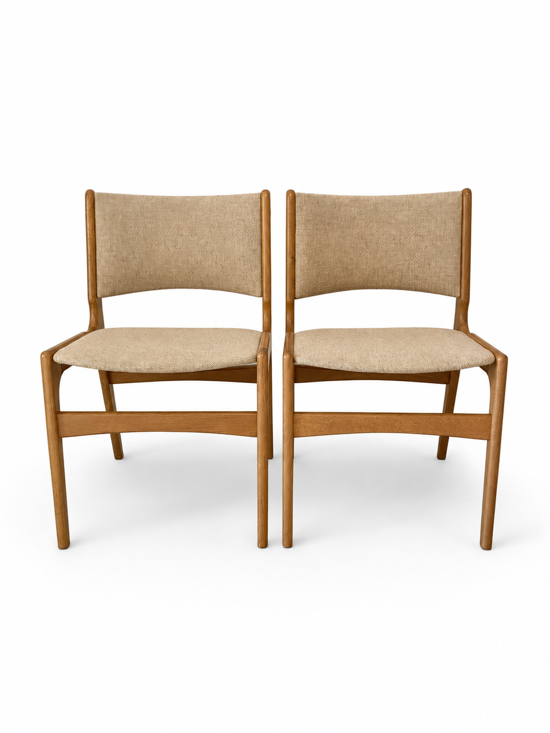 Pair of Vintage Danish Oak Dining Chairs in the Style of Erik Buch