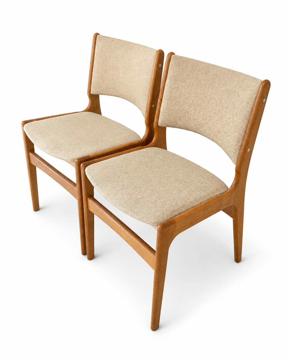 Pair of Vintage Danish Oak Dining Chairs in the Style of Erik Buch