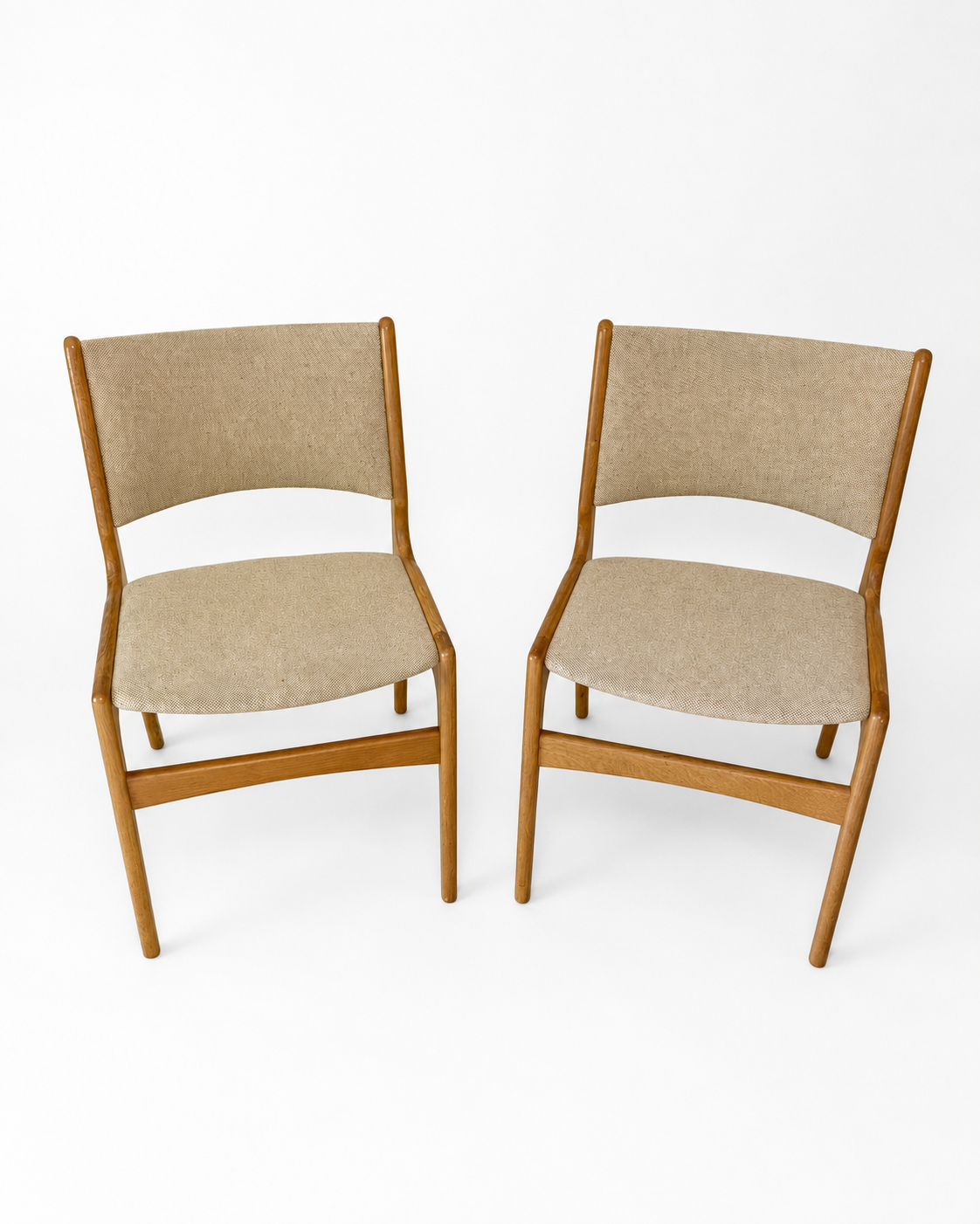 Pair of Vintage Danish Oak Dining Chairs in the Style of Erik Buch