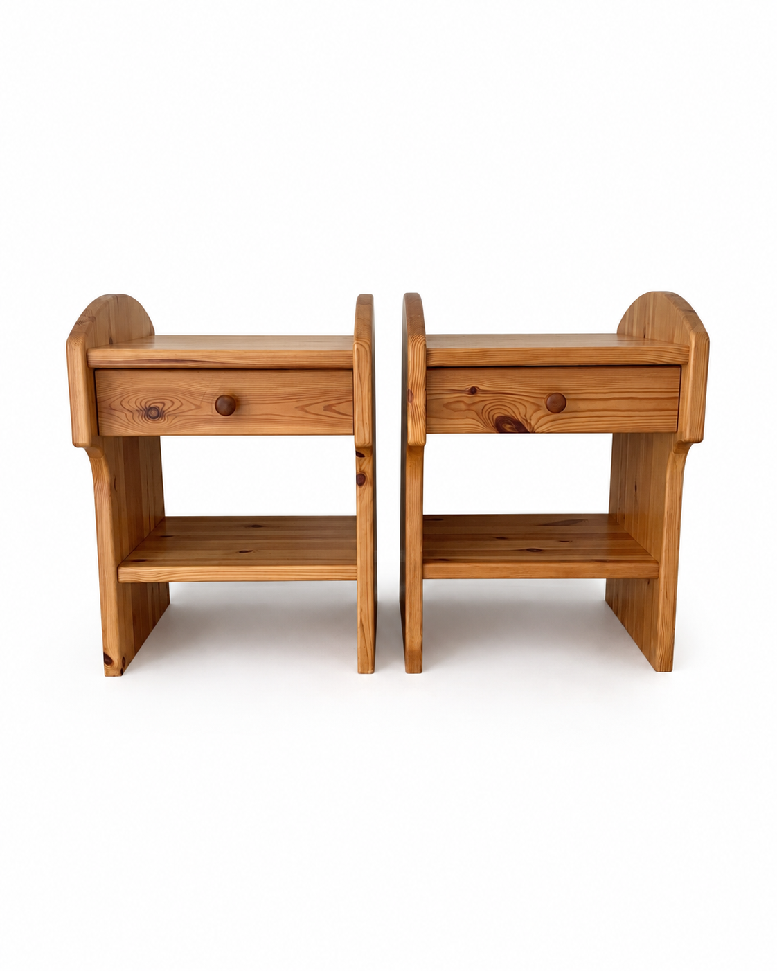 Pair of Vintage Swedish Pine Nightstands, c. 1970s