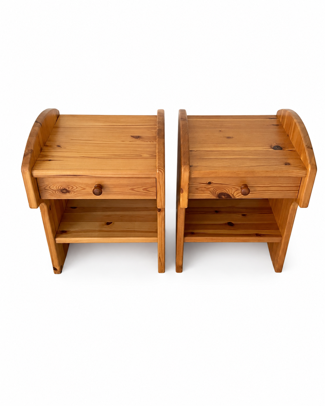 Pair of Vintage Swedish Pine Nightstands, c. 1970s