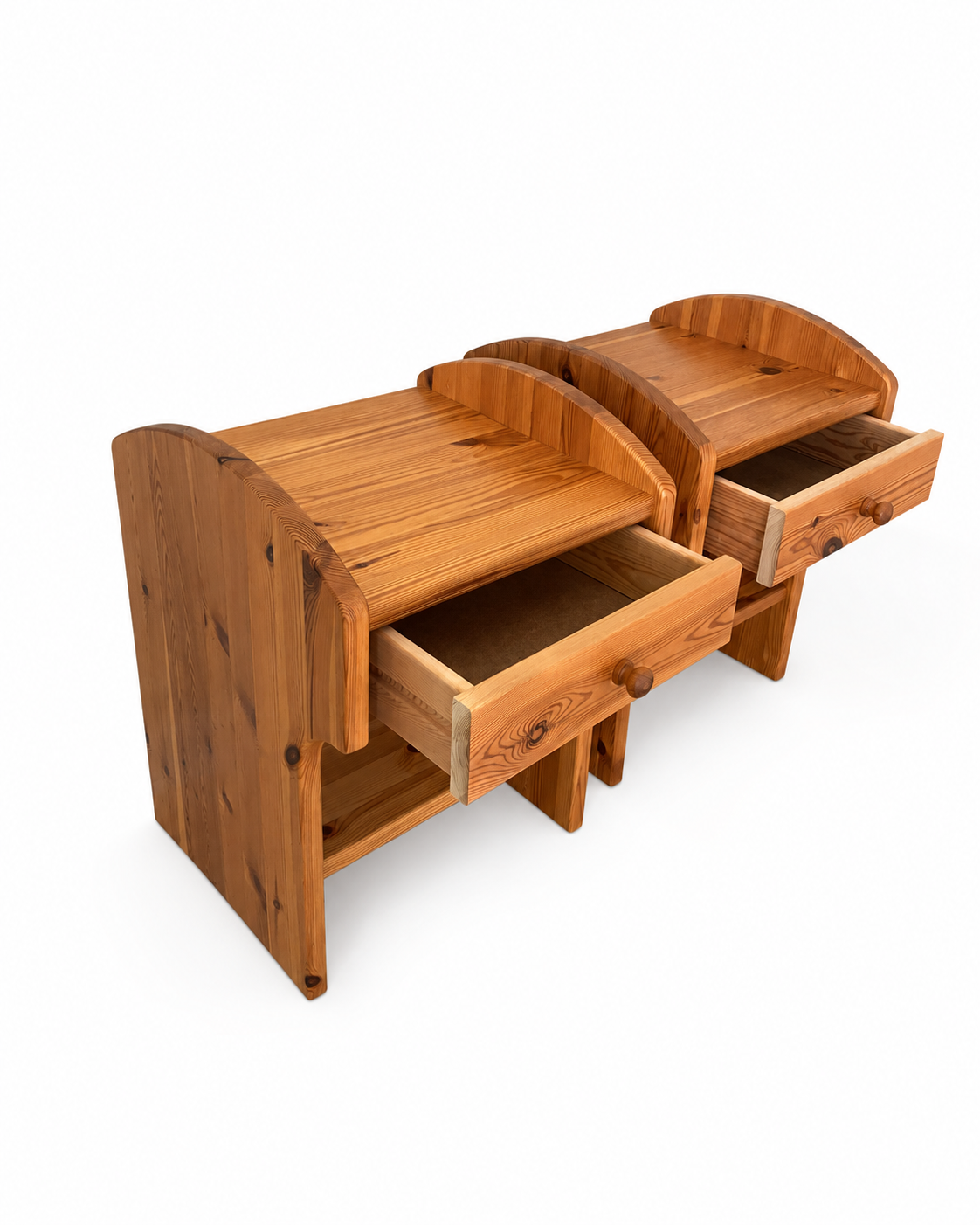 Pair of Vintage Swedish Pine Nightstands, c. 1970s