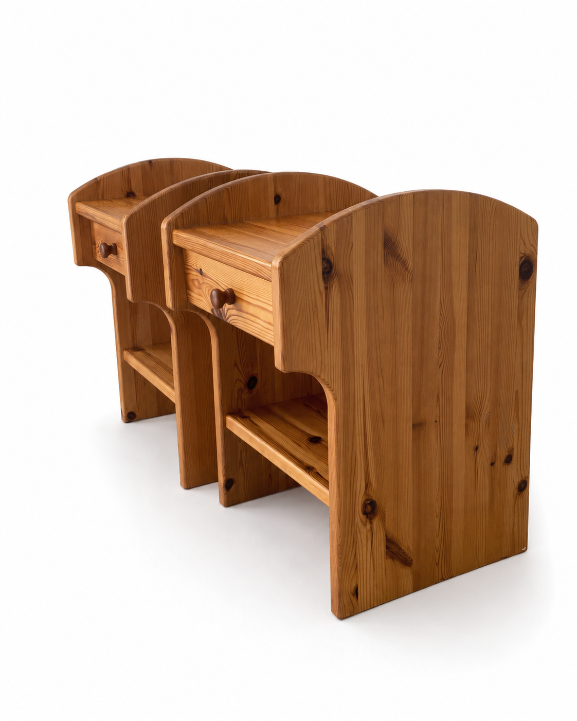 Pair of Vintage Swedish Pine Nightstands, c. 1970s