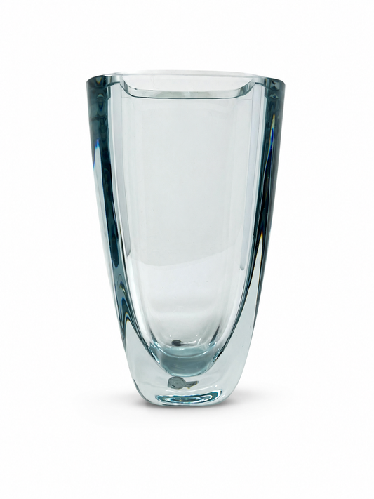 Strömbergshyttan Swedish Swedish Blue Crystal Vase