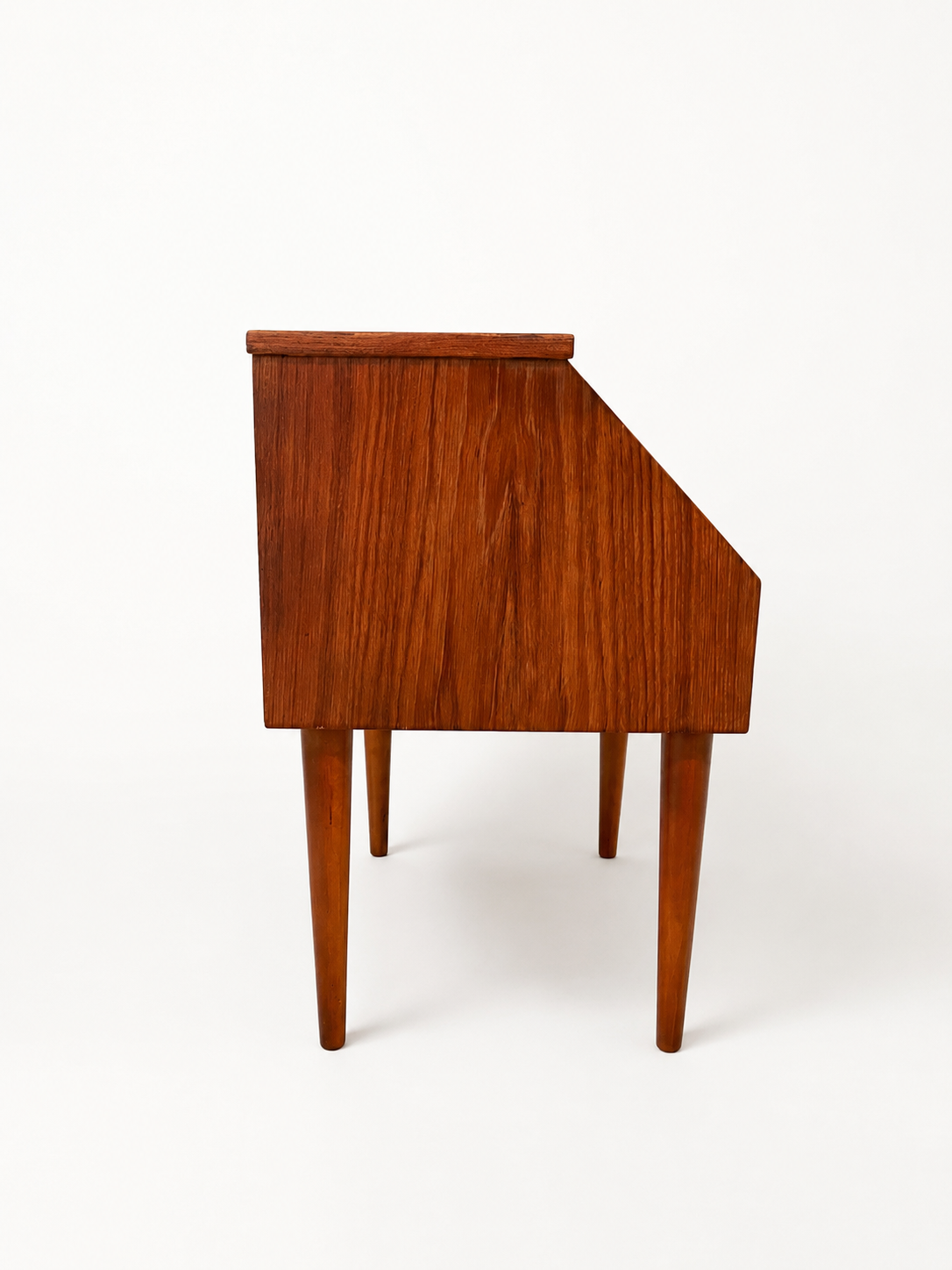 Restored 1960s Danish Teak Nightstand with Drawer and Open Shelf