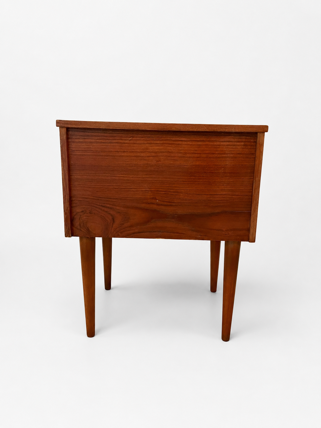 Restored 1960s Danish Teak Nightstand with Drawer and Open Shelf