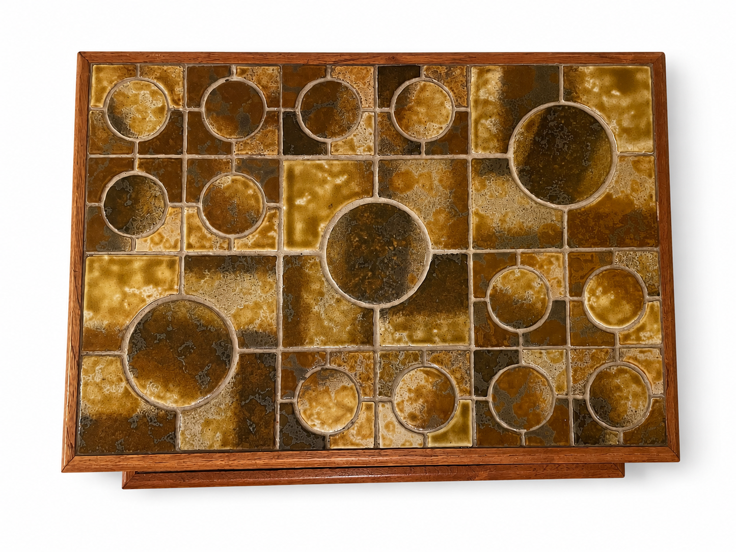 Vintage Danish Teak & Mosaic Tile Nesting Tables, Set of 2, c.1960s