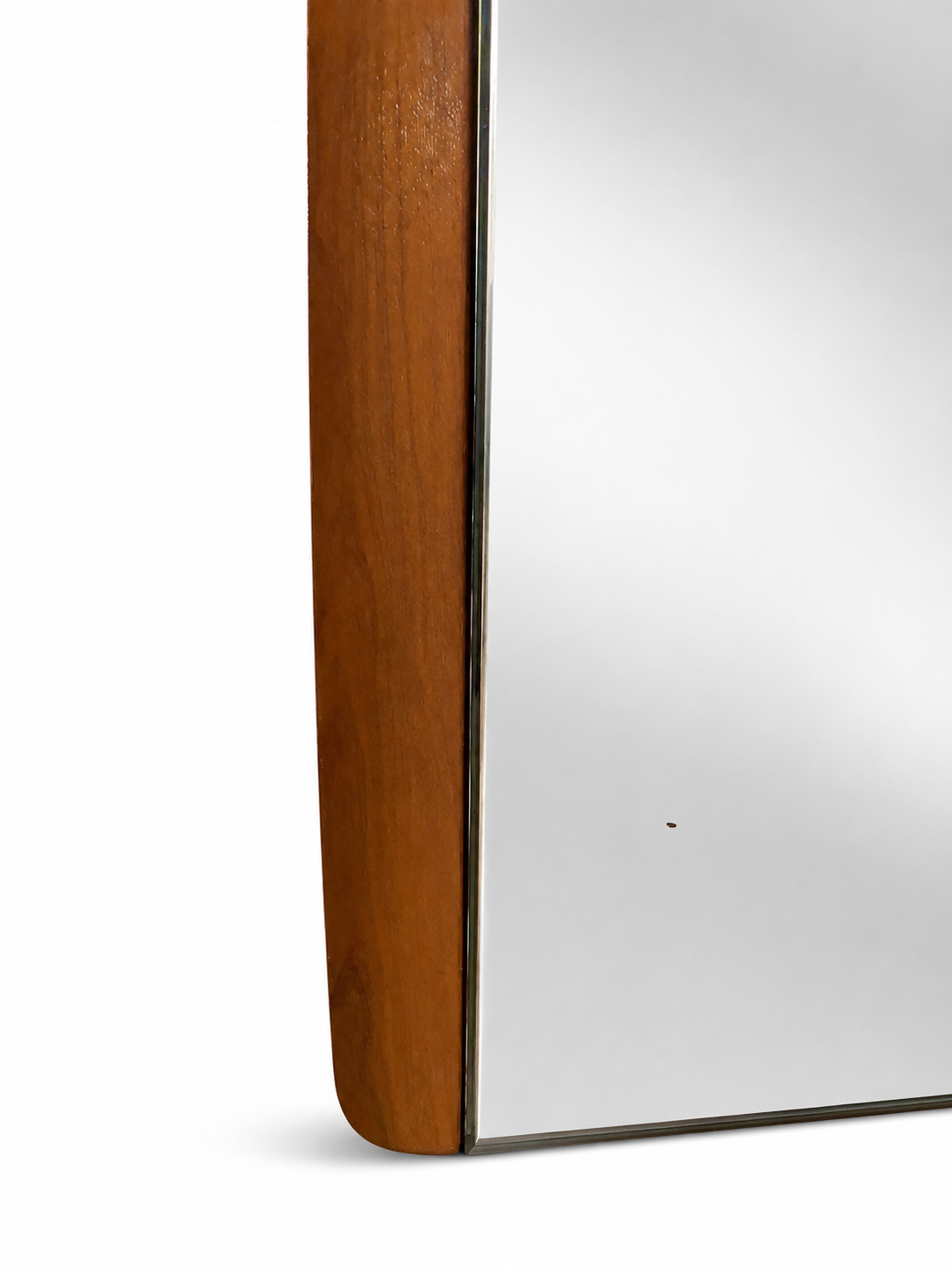 1960s Danish Modern Teak Wall Mirror with Curved Side Frame