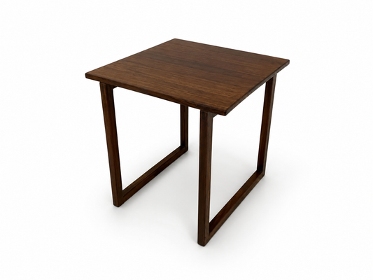 Vintage Danish Rosewood Cube Side Table, c. 1960s, Style of Kai Kristiansen