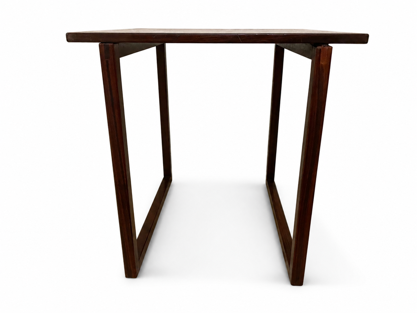 Vintage Danish Rosewood Cube Side Table, c. 1960s, Style of Kai Kristiansen