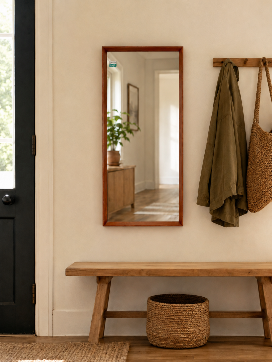 Vintage Danish Teak Wall Mirror by Jansen Spejle, 1960s