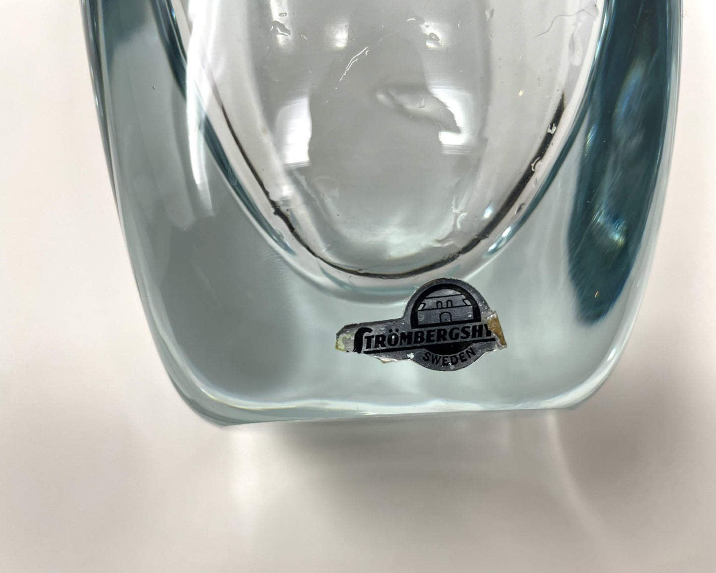 Strömbergshyttan Swedish Swedish Blue Crystal Vase
